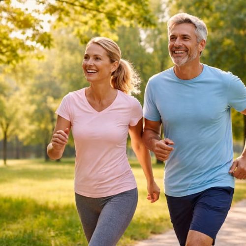 Caminhar todos os dias faz bem: casal praticando caminhada diária ao ar livre para melhorar a saúde e o bem-estar